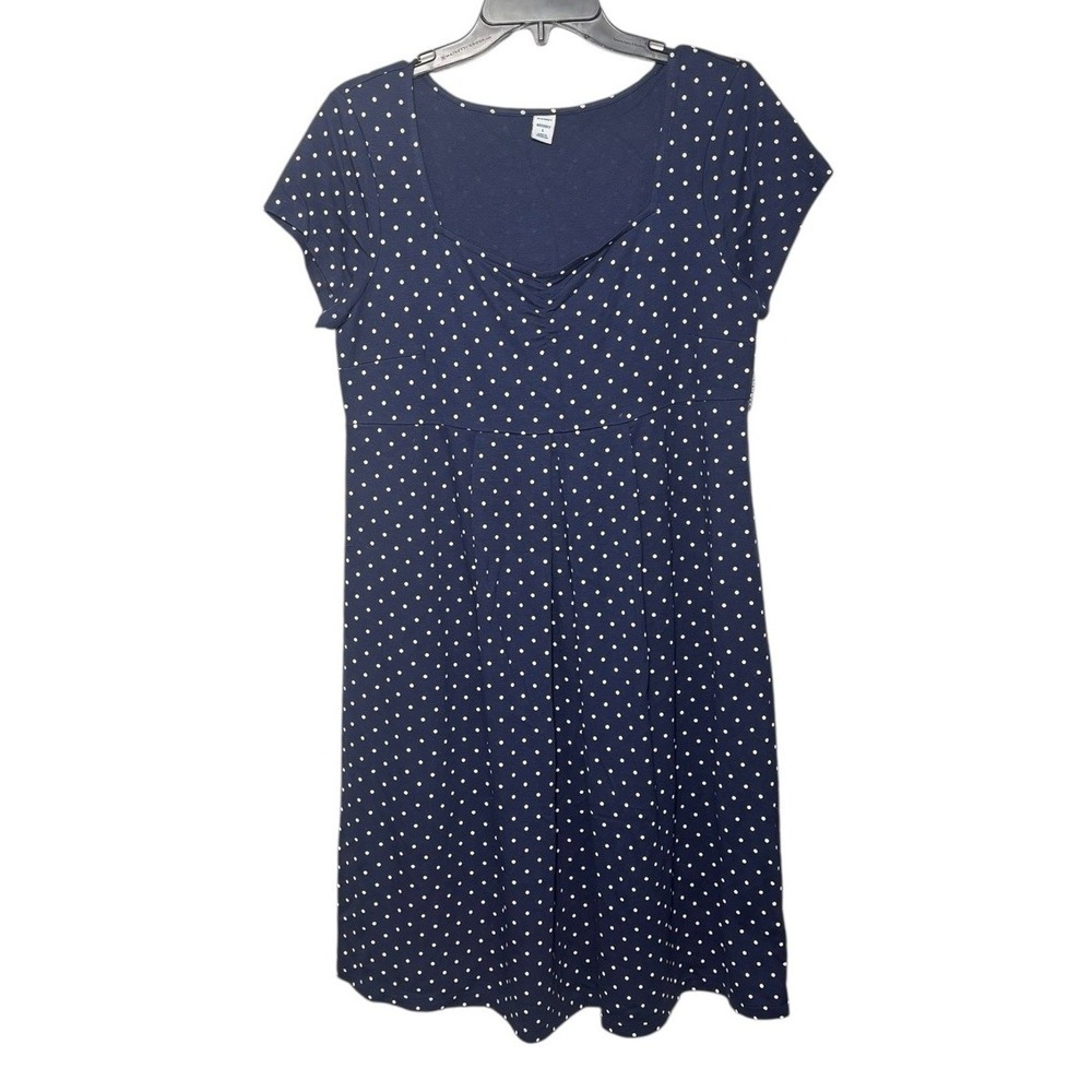 Old Navy Navy Polka Dot Maternity‎ Knee Length Dress Size Large NEW